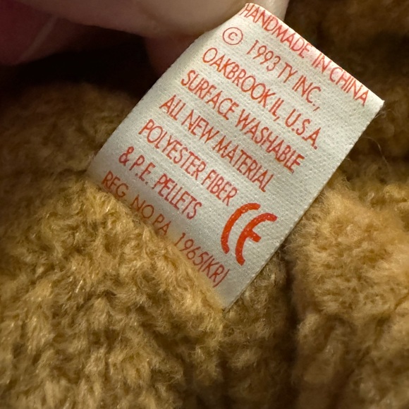 TY Beanie Baby Very Rare Curly the Bear with Tag Errors (1993/1996) & Brown Nose - Picture 3 of 6